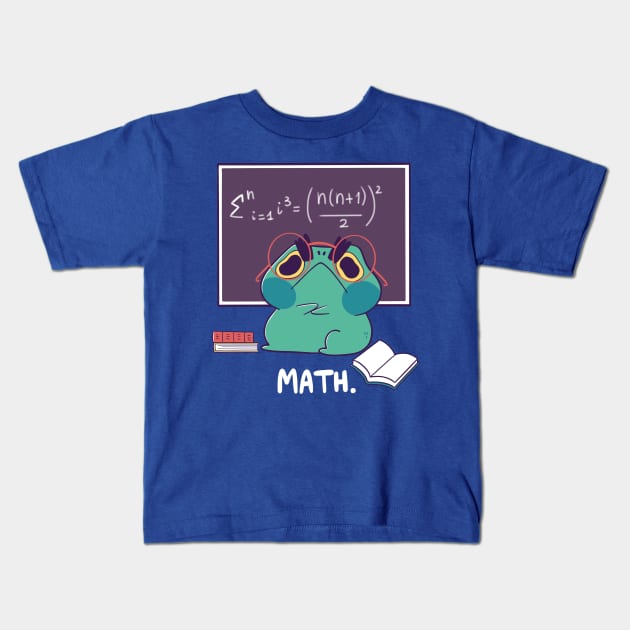 Frog hates Math Kids T-Shirt by TaylorRoss1